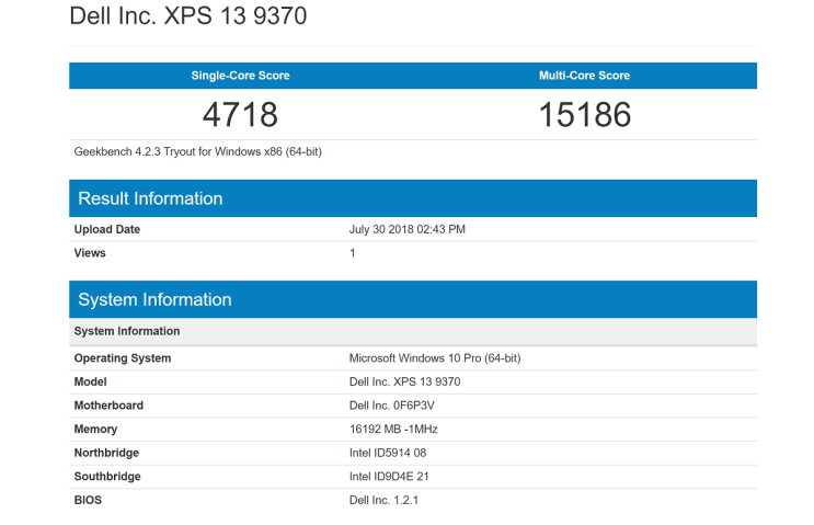 מחשב נייד Dell XPS 13 9370 XP-RD33-10550 דל